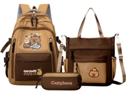 Mochila Com Estojo E Sacola, Para A Escola, Laptop Com Compartimento De Armazenamento Prático Para Estudantes