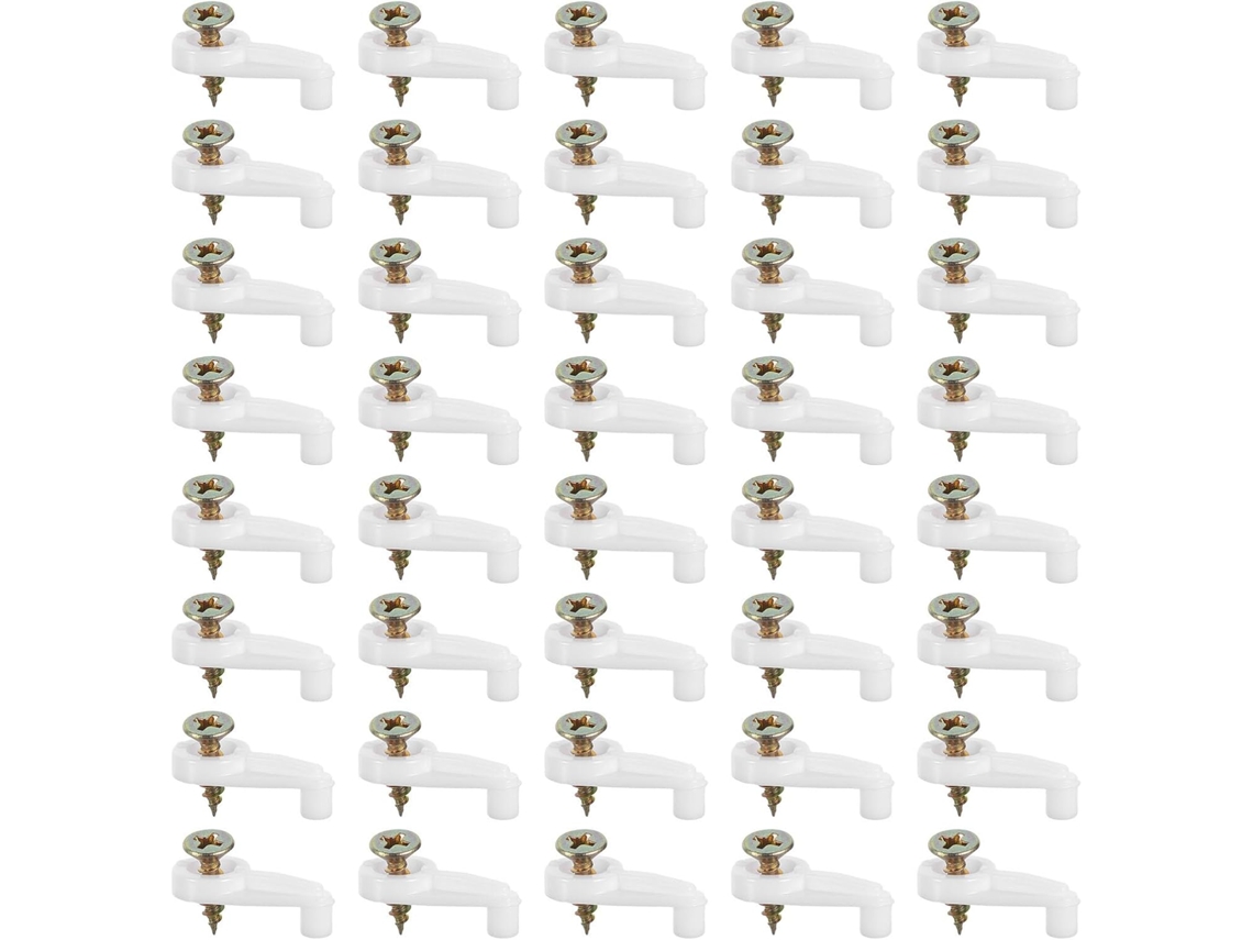 Clips De Fixação Vidro Em Plástico Branco, 120 Conjuntos