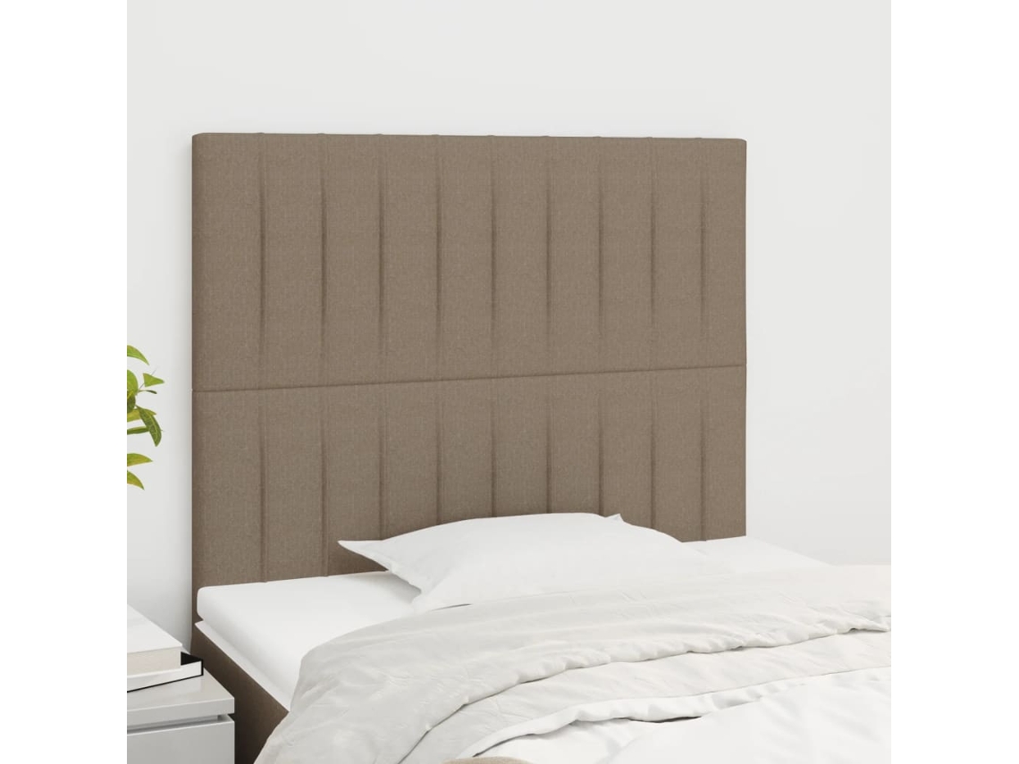 Vidaxl Cabeceira Taupe 100x5x118/128 Cm Tecido