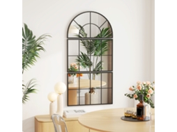 Espelho 3pçs Arco Moldura Preta Decorativo