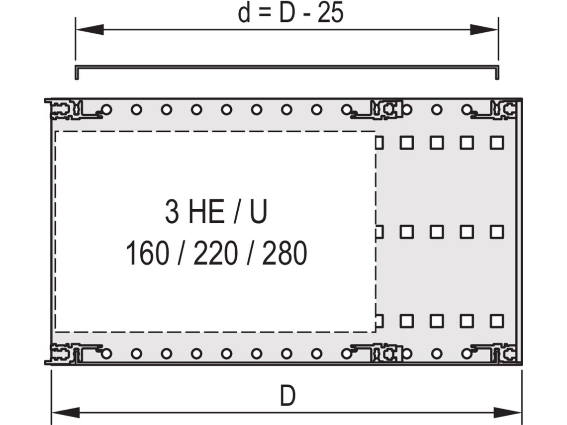 Placa de cobertura, universal para profundidades especiais de placas de circuito Placa de cobertura Emc 84te 415t 2ª Schroff (24560055)