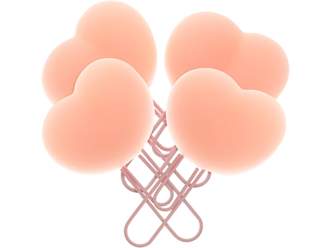 Clips de papel decorativos exclusivos Hemoton em silicone e metal para carteira escolar, conjunto de 4 peças, design