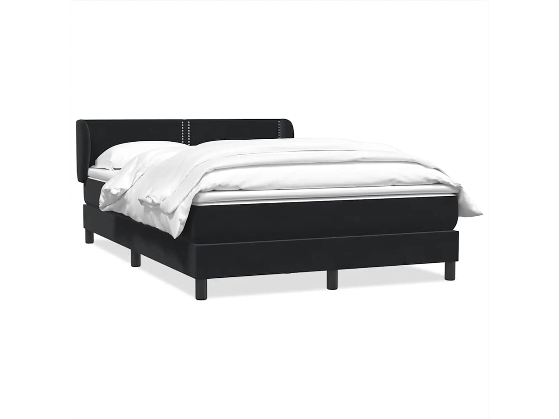 Cama com Molas/colchão 160x210 Cm Veludo Preto MAISON EXCLUSIVE