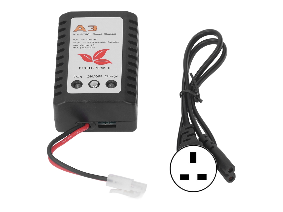 Cargador Inteligente De Baterías 20w Con Indicador Led Para Paquetes De Celdas Nimh Nicd 6v 7.2v 8.4v 9.6v Plug Uk Ca 110‑240v