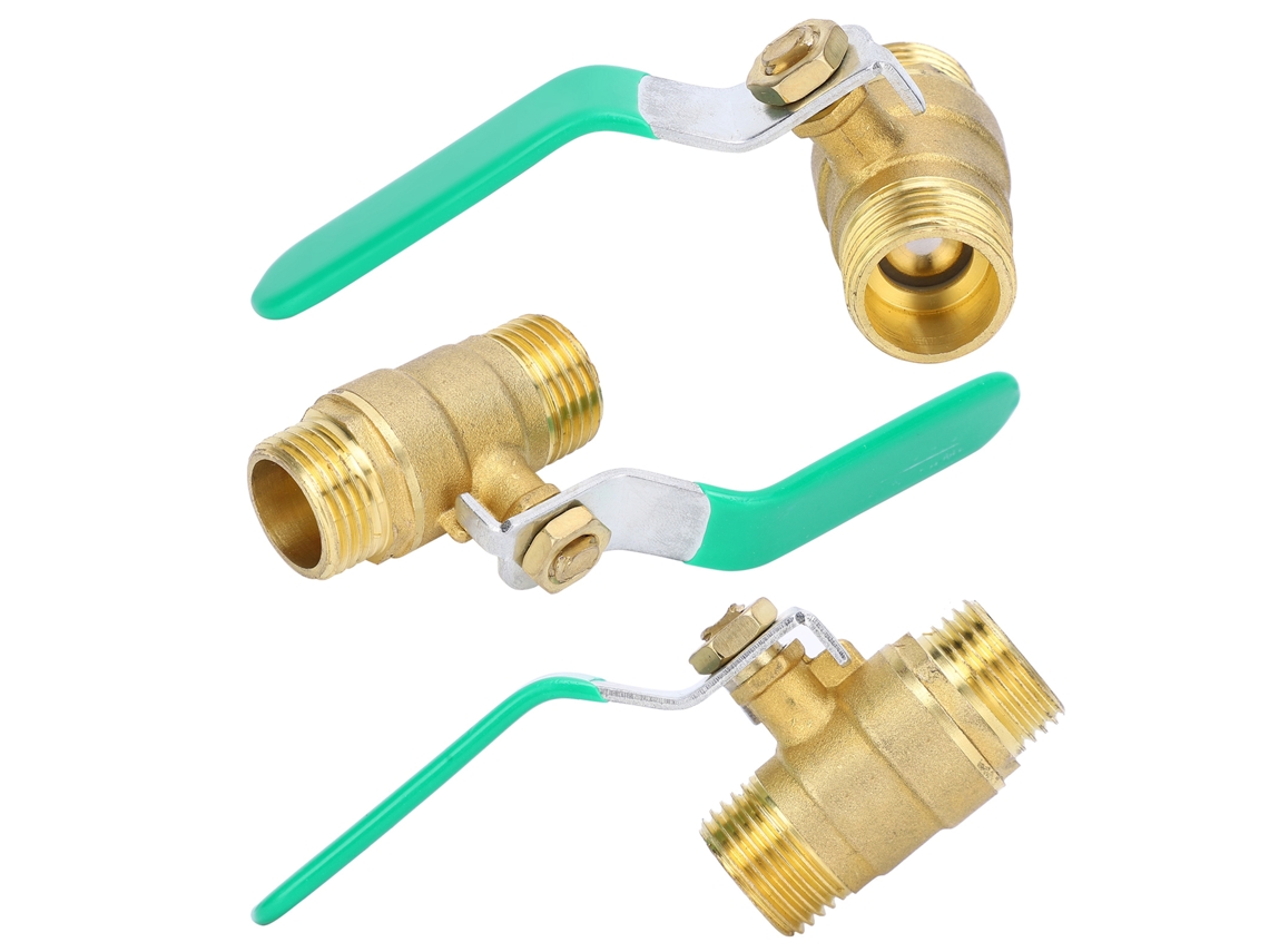 Válvula De Esferas Brass Laxiscreed Com Roscas Externas Duplas Para Corte De Água