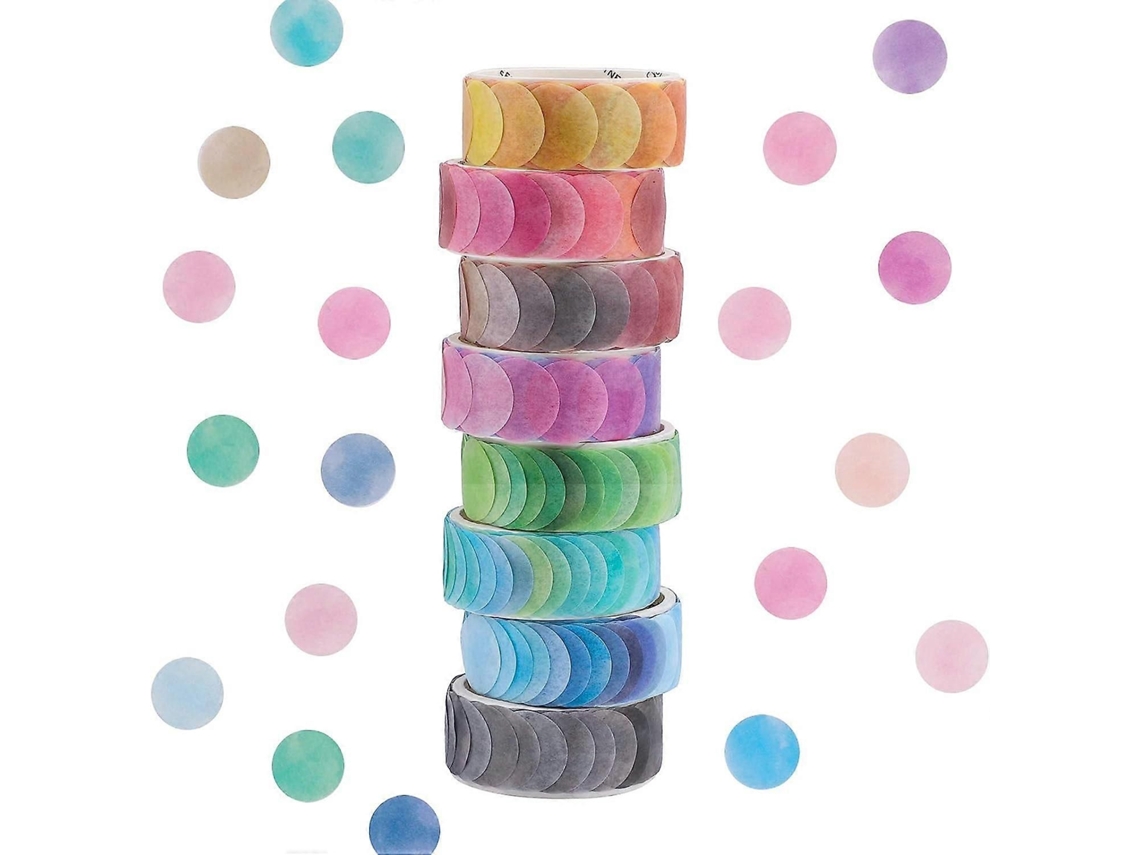Conjunto de Fitas Washi, Adesivos Fita Washi com Bolinhas, 14mm Largura, Decorativas, Adesiva para S Crapbooking, Decoração Pr GOKOCO