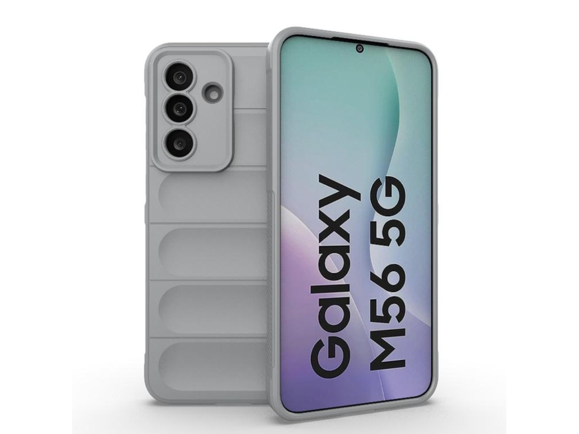 Capa Halinuia Para Samsung Galaxy M56 5g Magic Shield Tpu Flanela Cinzento (proteção Integral, Forro Interior Em Flanela)