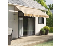 Vidaxl Tecido De Substituição Para Sanefa De Toldo 280x20 Cm Riscas Amarelo/cinzento