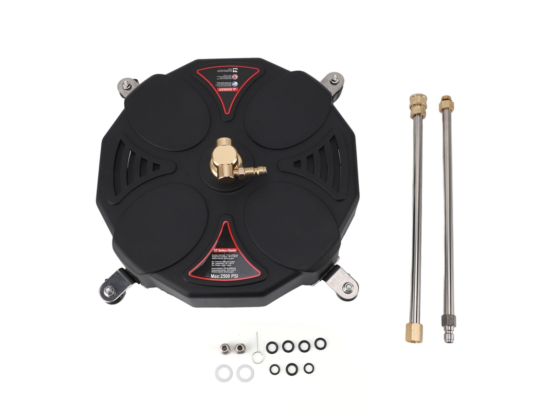 Limpador De Superfície Para Lavadora De Alta Pressão 13 Polegadas 4 Rodas 2500psi Conexão Rápida 1/4 Polegadas Acessório