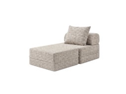 Sofá Modular 1 Lugar + Puff Convertível  Tweed Cinza
