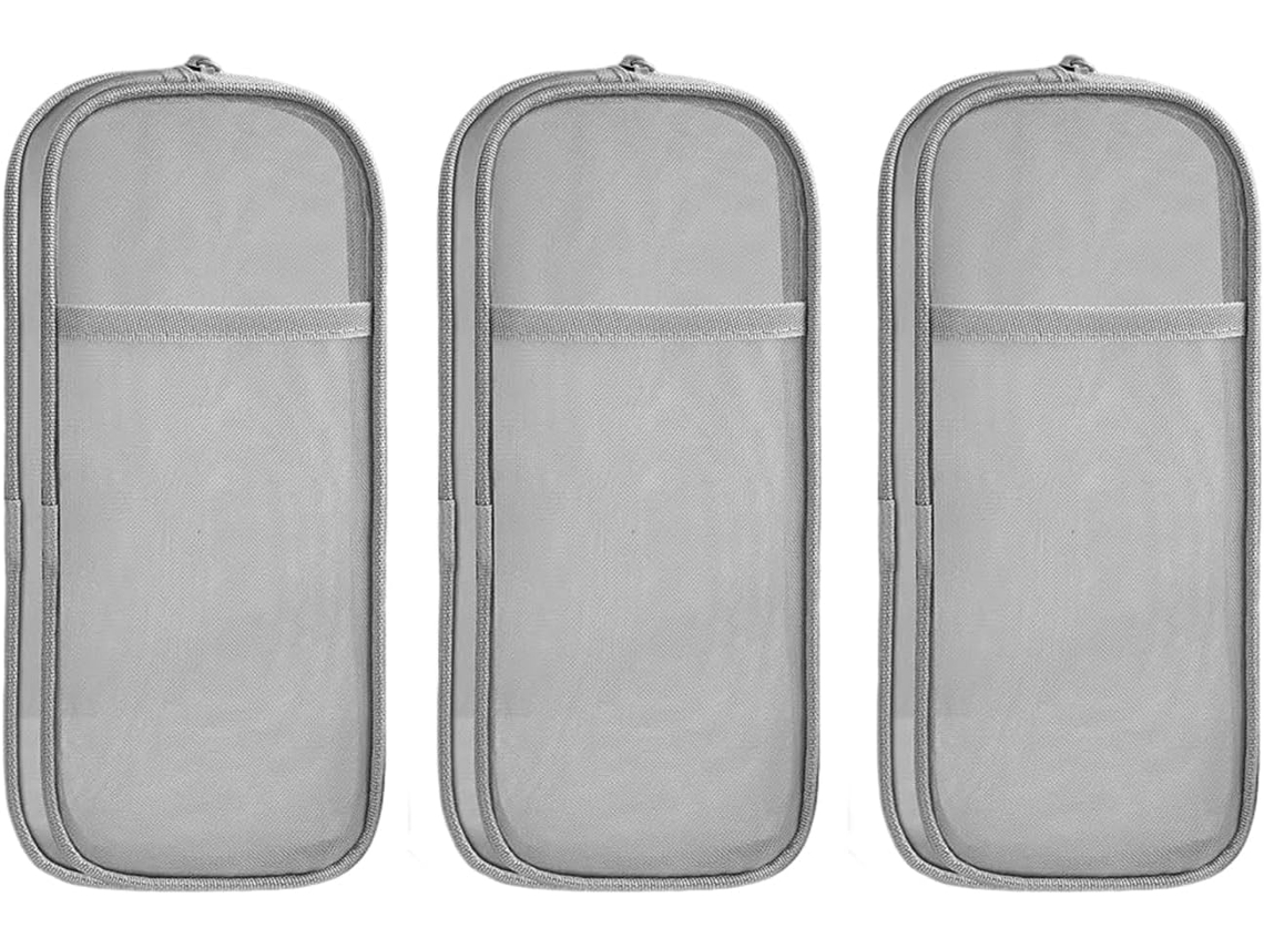 Estojos transparentes SFUSHOS, 3 unidades, grande capacidade, cinza