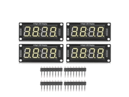 Conjunto de 4 módulos de relógio digital de tubo LED de 4 dígitos e 7 segmentos TM1637 0,56 pol. Amarelo MR041E