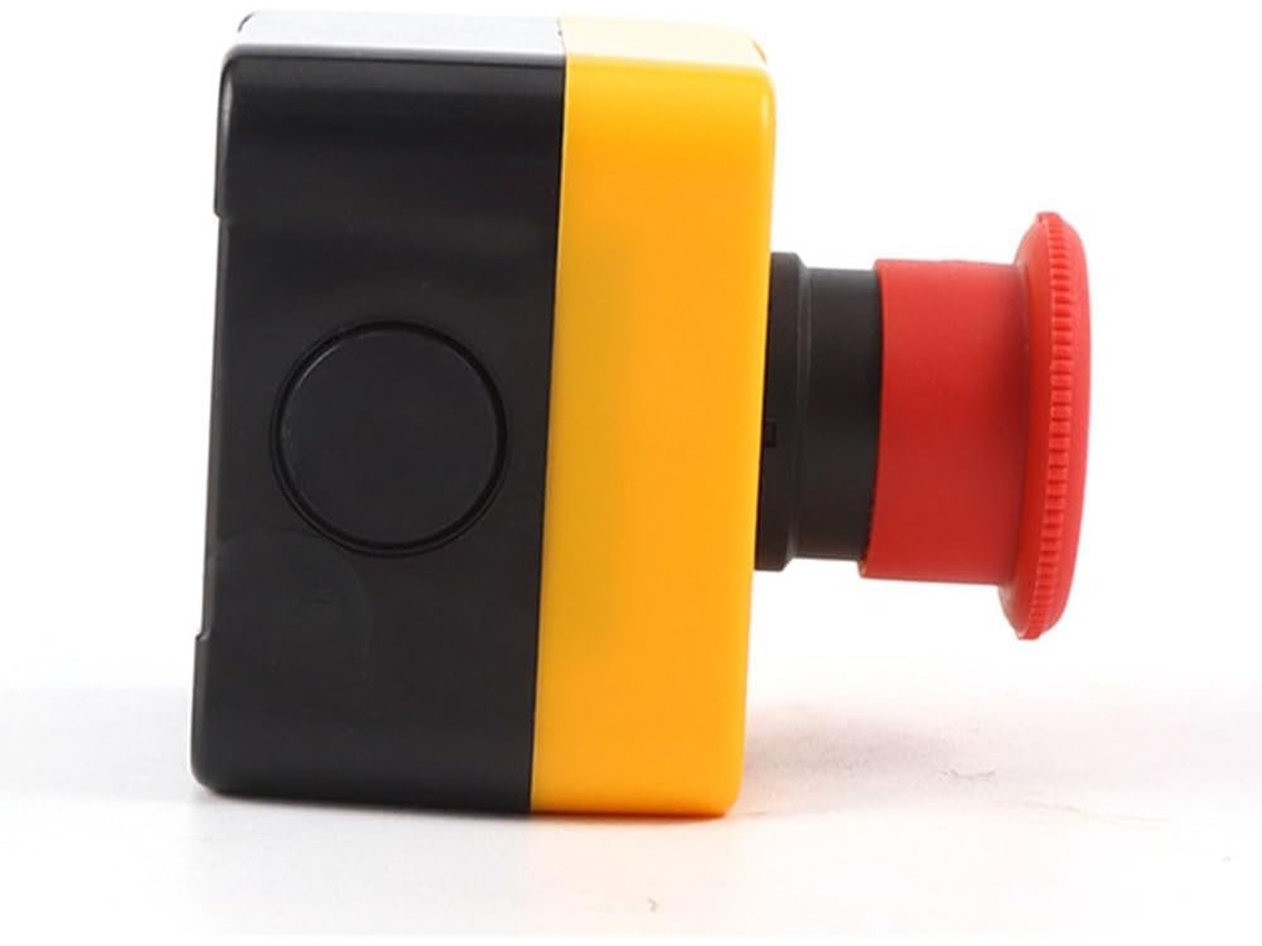 Richvibe Interruptor De Botão Pressão Com Trava Tipo E 10a Configuração Dpst 1nf, Para Caixa Em Abs Laranja
