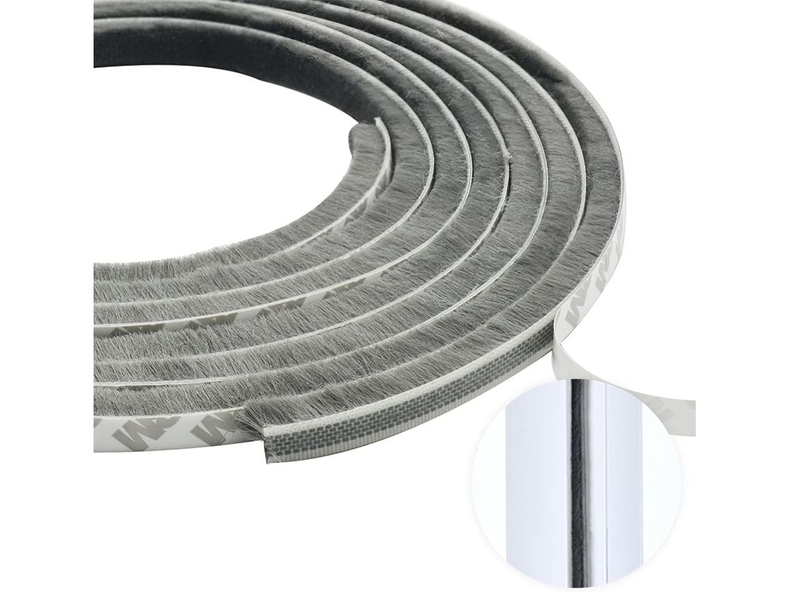 Vedação Autoadesiva Para Portas, Resistente Ao Vento E À Poeira, 9 Mm(l) X 5(p) M(c), Para Portas, Janelas, Escovas E Vedações De Portas