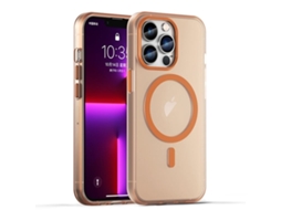 Capa Híbrida Translúcida Para Iphone 13 Pro - Tpu E Pc Com Magsafe | Fosca - Laranja