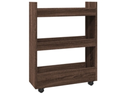 Narrow Storage Trolley, Narrow Storage Trolleys Vidaxl Marrom Madeira Processada (n/a)
