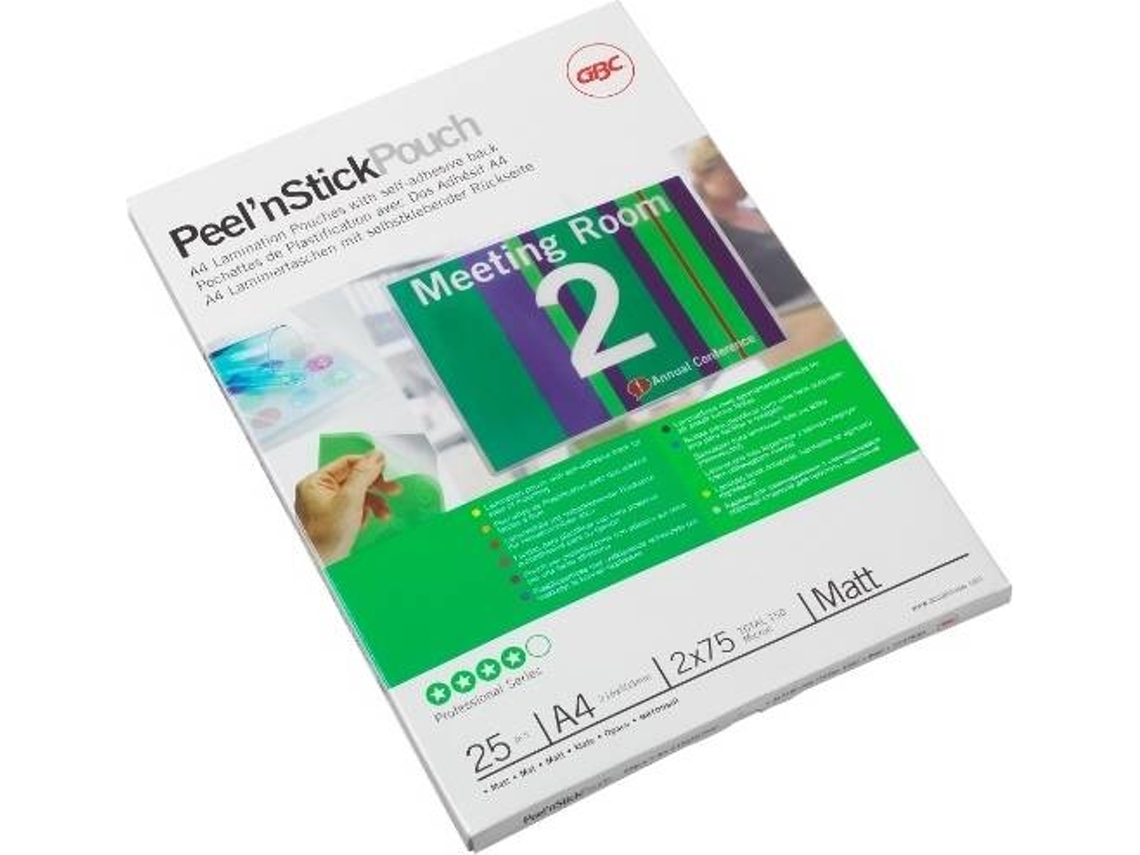 Bolsas de Plastificação GBC Peel and Stick Pouch (25 un - A4)