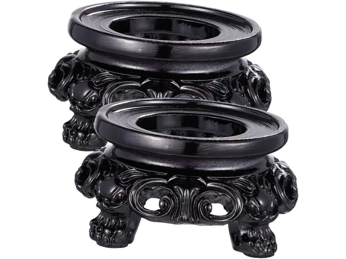 Suporte Para Exibição De Bolas Cristal Ocas Osaladi, Base Decorativa Em Resina Preta Tamanho 3, Pedestal Para Orbes E