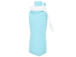 Mali garrafa de Água Silicone Plegável para Viagem Leak Proof 600ml Azul para Ginástica Hiking Esportes