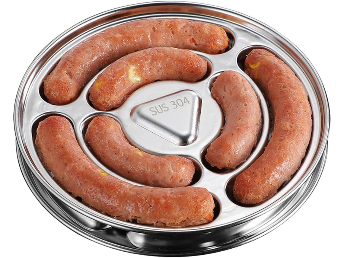 Molde de Salchichas de Acero Inoxidable 6 Cavidades Antiadherente para Hacer Hot Dogs Herramientas de Horneado Redondo