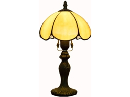 Abajur De Mesa Estilo Tiffany Retrô Simples 8 Polegadas Em Europeu, Com Vitrais, Na Cor Amarela, Ideal Para Leitura Em