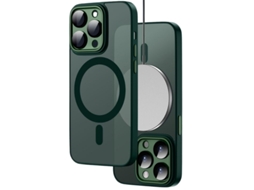 Capa Semitransparente Magsafe para iPhone 14 pro ANTIIMPACTO! Verde