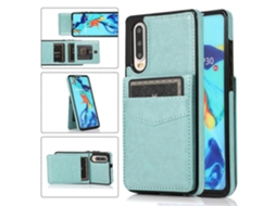 Capa Protetora De Pc Tpu De Cor Sólida Para Huawei P30 Com Suporte E Compartimentos Para Cartões