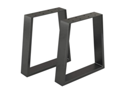 Juego de 2 patas de banco Marstal acero 42 x 40 x 6 cm negro mate [en.casa]