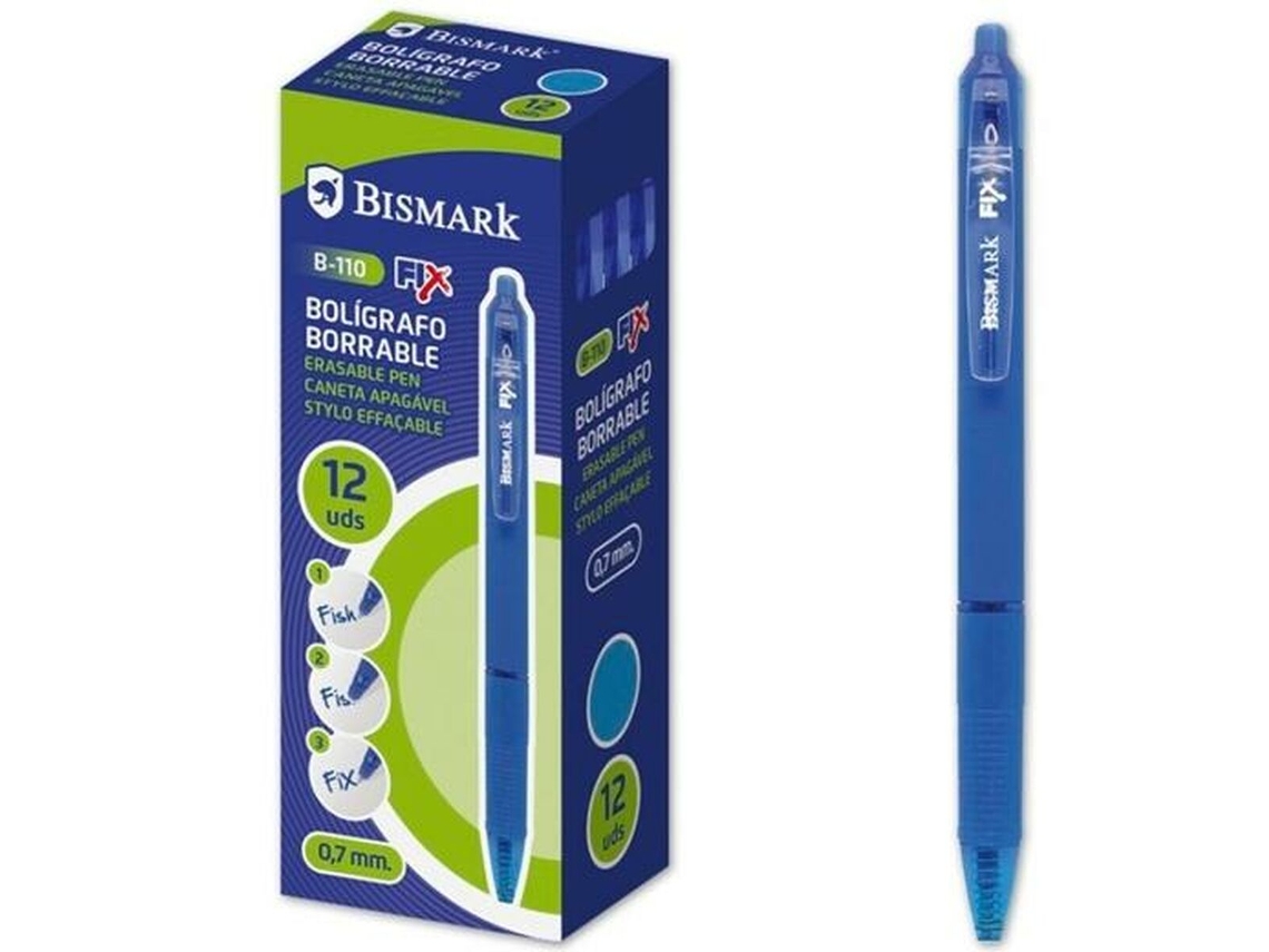 Conjunto de Canetas BISMARK B-110 Fix Azul 0,7 Mm 12 Peças