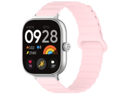 Bracelete Silicone Magnético Brilhante Rosa para Redmi Watch 6/5/4 XIAOMOYU