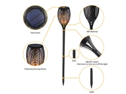 Lâmpada De Tocha Solar (33led Flamejante Impermeável Ip65)