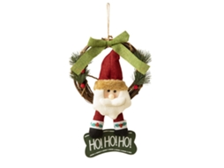 Decoração de Natal Círculo de Vime com Boneca de Tecido Acessórios de Decoração de Natal Feitos À Mão para Pendurar na Parede Aghh25-3