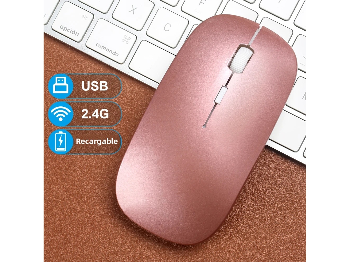 (rosa 1) Mouse Gamer Sem Fio Recarregável 2.4g Usb Compatível Com Bluetooth