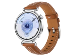 Bracelete Para Huawei Watch Gt 6 (41mm) - Couro - Fivela Prateada Amarelo E Marrom