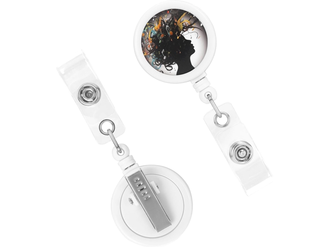 Suporte retrátil resistente para Crachá, com identificação do músico. Bobinas para Crachá, suporte para Crachá com foto do músico.