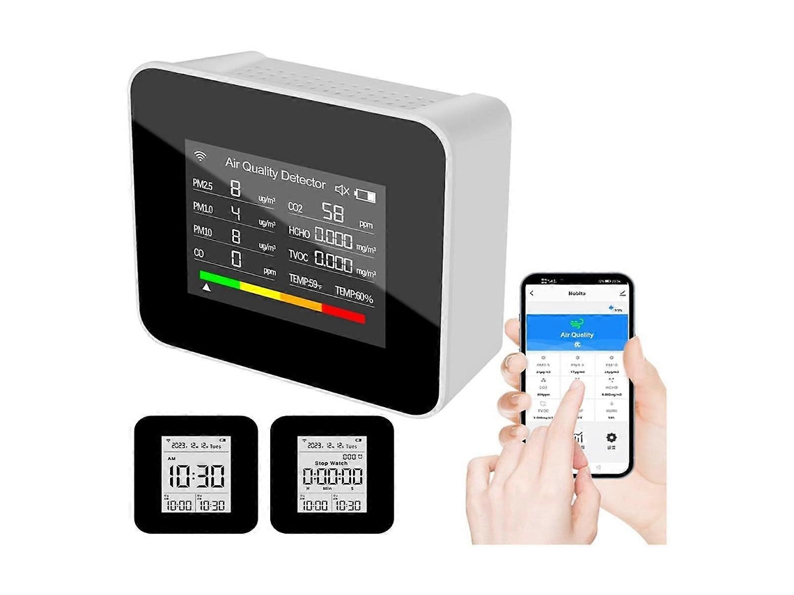 Medidor De Qualidade Do Ar Interno, Medidor De Qualidade Do Ar 9 Em 1 Para Co, Co2, Tvoc, Hcho, Pm2,5, Pm10 Para Kit Doméstico Slowmoose