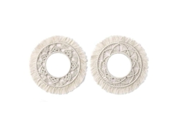 Set De 2 Espejos De Pared Artesanales Con Flecos Redondos Para Sala Dormitorio Apartamento