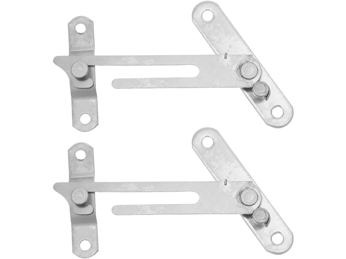 Veemoon 2 Peças Limitador De Janela Trava Segurança Para Aço Inoxidável Prateado Espaçamento Entre Furos 61mm E 38mm