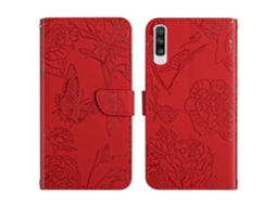 Capa De Celular Em Couro Sintético Com Estampa De Borboleta E Peônia, Com Toque Suave, Para Samsung Galaxy A50.