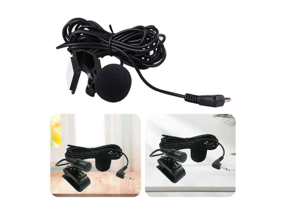 Mini Microfone para Carro com Conector de 3,5 Mm, Microfone Estéreo Externo, 3 Metros de Comprimento. MDUG