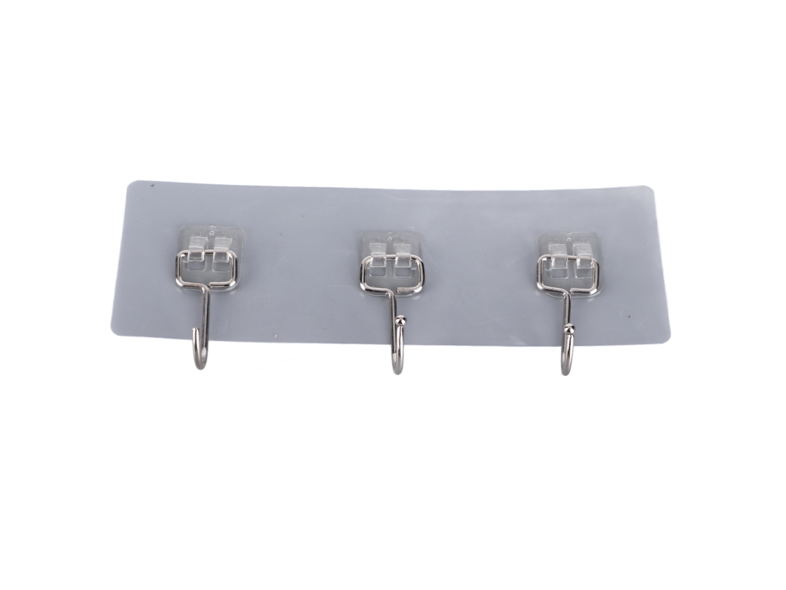 3pcs Ganchos De Pared Adhesivos Transparentes Resistentes Para Baño Cocina Toalla Ropa 18x6cm