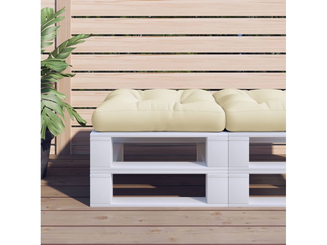 Vidaxl Almofadão Móveis Paletes 60x61,5x10 Cm Tecido Creme