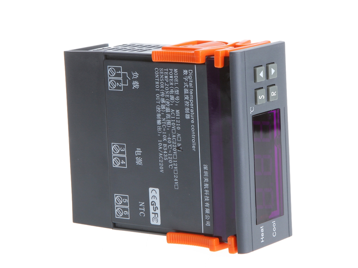 Controlador de Temperatura Digital 10a 220v com Termopar 40℃ a 120℃ e Função de Alarme