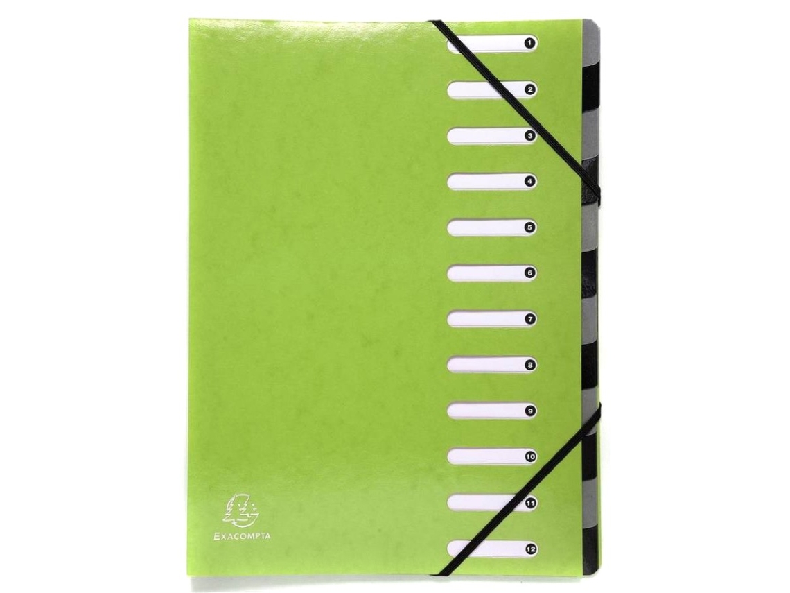 Separador EXACOMPTA (A4 - Cartão - Verde - 12 Secções)