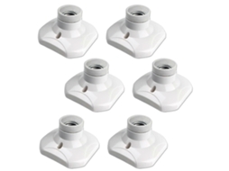 Rebe juego de 6 Soportes de Techo E27 de Tornillo Ac 220 240v para Bombillas Led Base Cerámica Resistente Al Calor