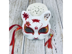 Máscara Japonesa Meio Rosto Pintada À Mão Gato Raposa Máscara Anime Demon Slayer Baile De Máscaras Festival De Halloween Cosplay Adereços