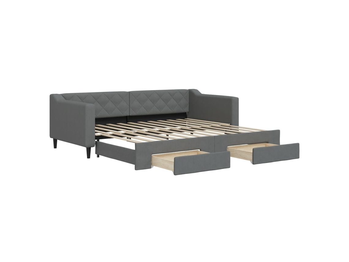 Daybed With Trundle, Daybeds With Trundles Vidaxl Cinzeto Tecido (90 X 200 Cm)