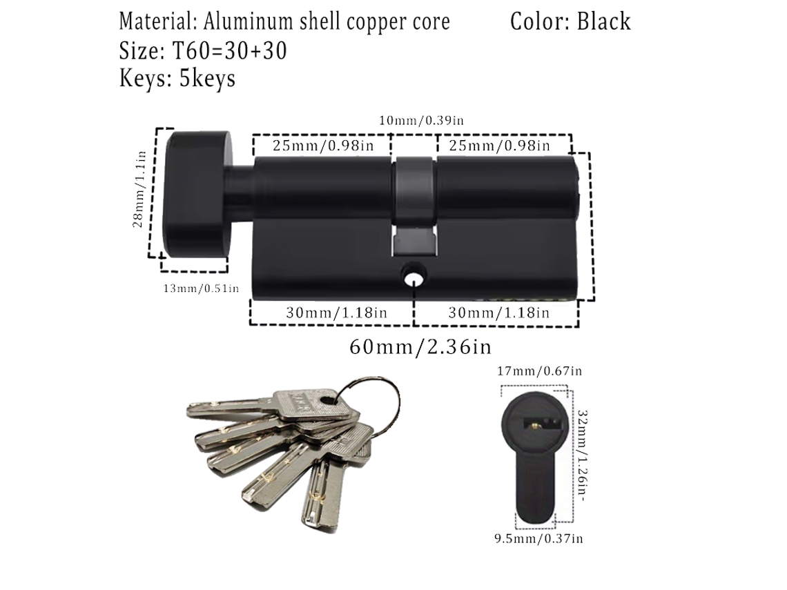 Cilindro De Fechadura Padrão Europeu, Antirroubo Para Uso Interno E Externo, Fechadura De Porta De Passagem Completa, Fechadura D Slowmoose