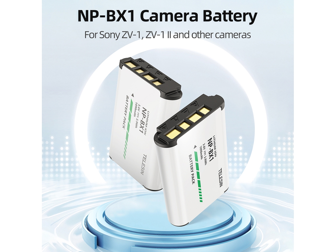 Bateria Recarregável Telesin Np-bx1 1090mah Para Câmeras Sony Zv-1/zv1ⅱ/rx1r/rx100m6/h400 Com 6 Proteções De Segurança E Carregamento Rápido
