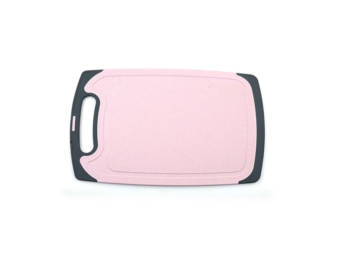 Tábua De Corte Palha Trigo, Rosa, Design Bainha, Antiderrapante, Anti-transbordamento, Cortar Saudável Para Uso Doméstico Ao Ar Livre